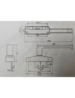 05B 多點鎖把手 (帶叉) - Image 4